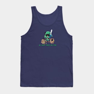 Cute black cat adventurer All shiny things are mine Tank Top